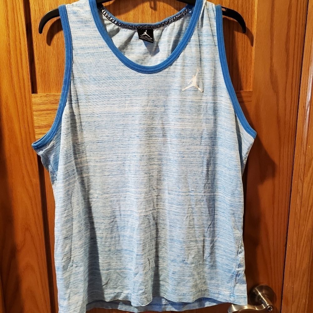 Light Blue Jumpman Logo Tank Top w/ Sky Blue Trim
